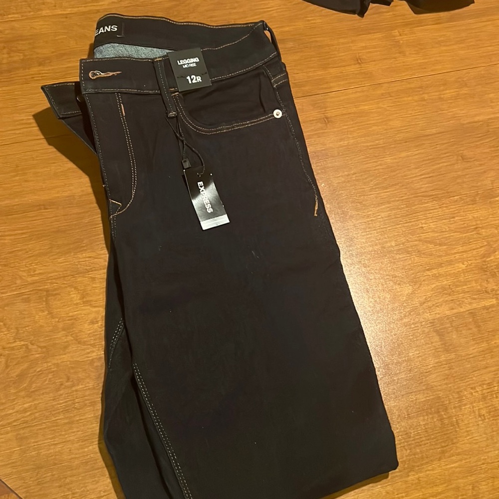 Dark blue express jegging mid rise